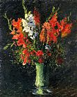 Gustave Caillebotte Famous Paintings - Vase of Gladiolas